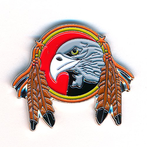hegibaer Traumfänger Dreamcatcher Adler mit Federn Badge Metall Button Pin Anstecker 0362