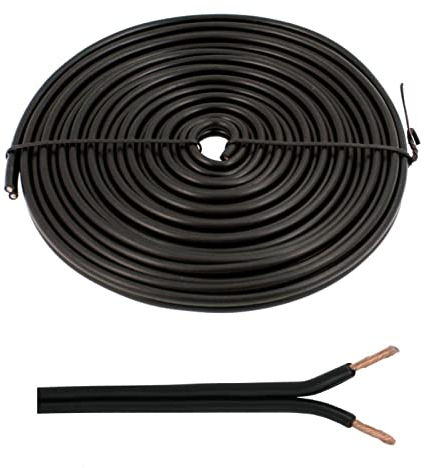 5m Speaker Cables 2X 4mm² Black Audio Cable Box housing Cable