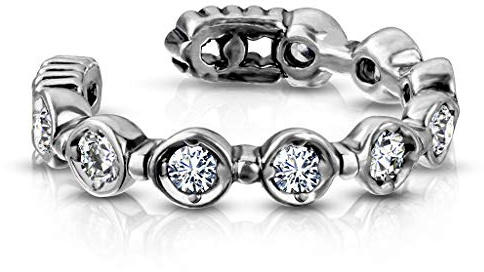 beyoutifulthings Ohr-klemme ZIRKONIA REIHE clear Ohringe Ohr-ringe Ohr-clip Fake-Piercing Messing Silber Gold
