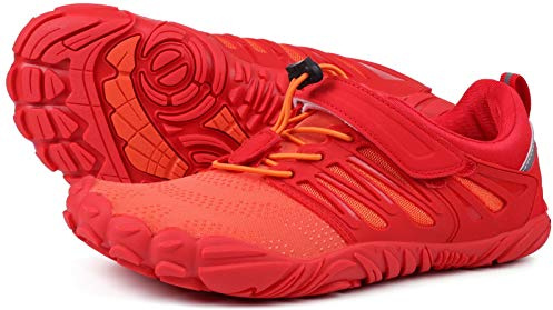 JOOMRA Women's Minimalist Trail Running Barefoot Shoes | Wide Toe Box | Zero Drop, Orange, 6.5 UK