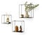 LIFA LIVING 3er Set Wandregal im Industrie Design, Schweberegal aus schwarzem Metall, Elegantes Deko Regal Quadrat für Bücher und Küche, Belastbarkeit 3 kg