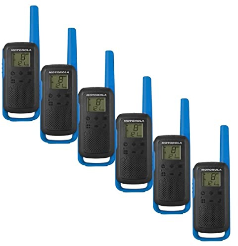 Motorola Walkie Talkie T62 Blue PMR446 Two Way Radios Talkabout - Six Pack (Pack of x6 Radios & x3 Twin Chargers)