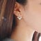 TseenYi Lotus-Ohrjacke,Ohrringe,goldfarbene Strasssteine,Blumen-Ohrringe,personalisierbar,Vorderseite,Wickel-Ohrringe,Schmuck für Frauen und Mädchen,2 Count (Pack of 1)Strass Metall Strasssteine