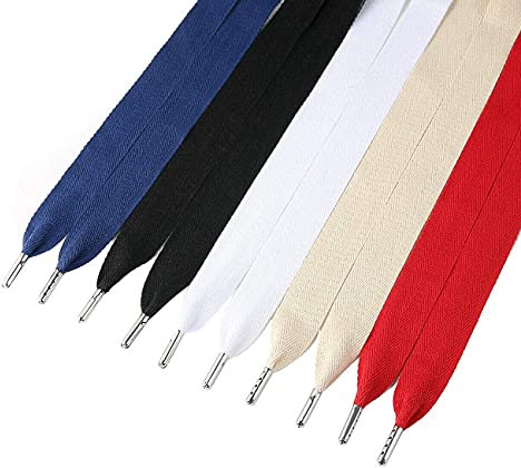 Sweat à capuche avec cordon de serrage plat et cordon de lacet,Les extrémités de butée en métal basculent les verrous,25mm Large. [White, 1Pc]