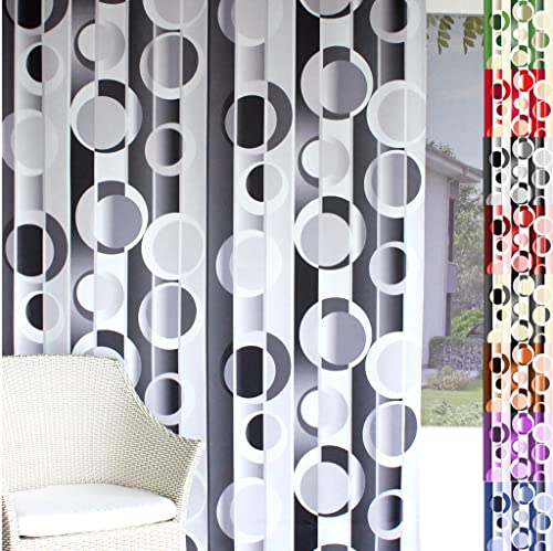 EASYHomefashion Vorhang Verdunkelungsvorhang Verdunkelungs Vorhänge Dekoschal Gardine Blickdicht Blackout Dolce schwarz-weiß (Größe wählbar), 235 x 145 cm