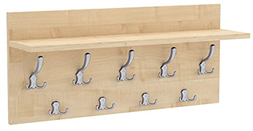 40x90 | VERTI Garderobenpaneel Wandgarderobe Garderobe Wandpaneel Kleiderstange ALUMINIUM | AHORN