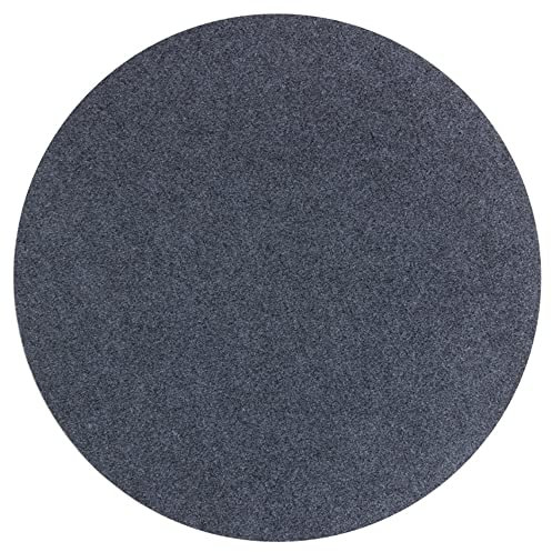 Stuhlmatte für Büro, Zuhause, Teppichboden, Hartholz, Gaming-Stuhl-Matte für Rollstuhl, runde rutschfeste Bodenmatten für Stuhl, Schreibtischstuhl, Bodenschutz, grau, 60 cm