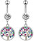 ANAZOZ Piercing Nombril Acier Chirurgical Arbre de Vie Orné Zircones Multicolores, Piercing Nombril Hypoallergenique 2pcs