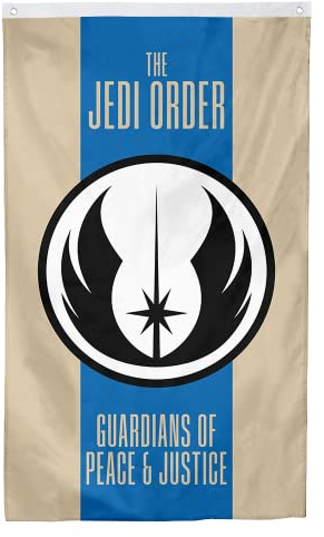 Flaggenbanner Old Jedi Order 90 x 152 cm (Blau und Weiß)