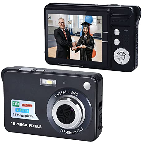 Andoer Videocamera digitale portatile 720P Videocamera 18MP Foto 8X Zoom Anti-shake 2,7 pollici Grande schermo TFT Batteria al litio integrata con borsa per il trasporto Cavo di ricarica USB bambini