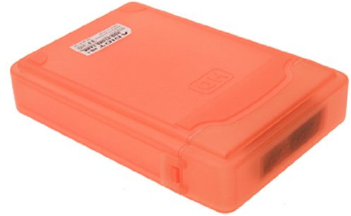 Ruilogod 3,5-Zoll-HDD Festplatte Gehäuse Behältergehäuse-orange