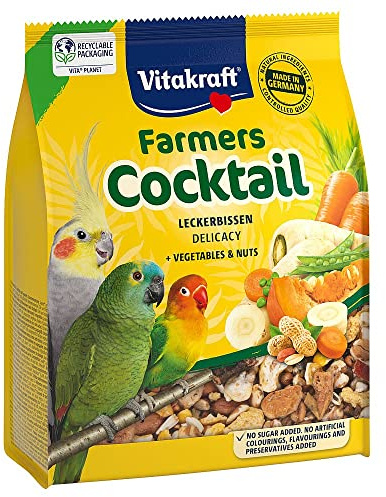 Vitakraft Farmers Cocktail With Vegetables & Nuts 250g (Single Packet) - For Parrots & Parakeets
