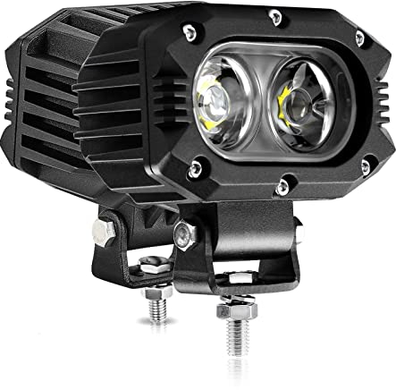 BraveWAY Phare de Travail LED 4 Pouces 80W 9600LM Projecteur Phares Longue Portee Led Moto 4x4 Antibrouillard LED Feux Additionnel Barre pour Moto, Voiture, Tracteur, Camion, SUV, Bâteau, Caravane