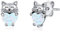 Katze Ohrstecker Opal Silber 925 Katzen Ohrringe Mädchen Stecker Katze Geschenke Schmuck für Kinder Damen…