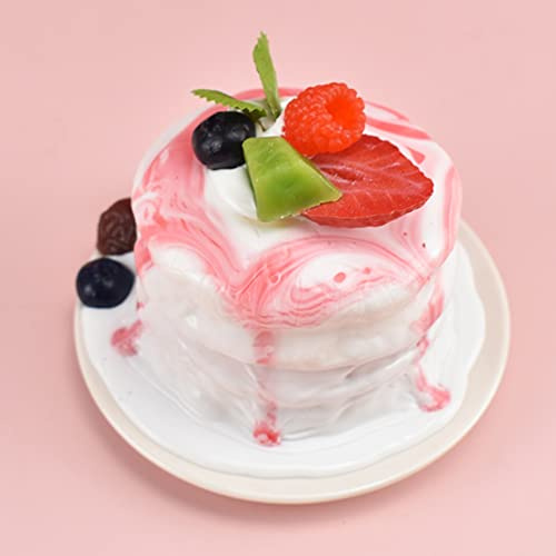 LONGHAO Faux GâTeaux Artificiels,ModèLe De GâTeau Artificiel,Faux GâTeaux Imitation,Faux Pain GâTeau Artificiel,GâTeau Au Chocolat,PâTisserie Affichage De GâTeau,Accessoires De Photographie (Rouge)