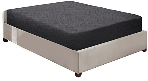 Luxury Bedding Brushed Cotton Flannelette Deep Fitted Sheets 25CM/10 Box Fit in 12 Colours Single Double King Super King (Charcoal, Double)
