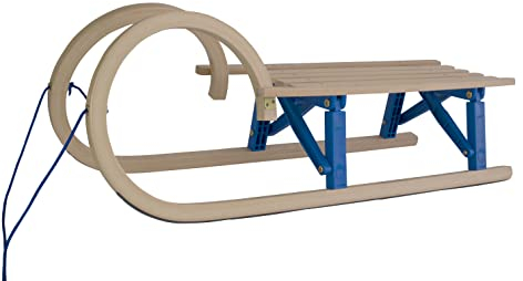 Klappbarer Hörnerschlitten - Größe auswählbar - Ohne oder Mit Rücklehne - Ideal für Kinder, um Spaß im Schnee zu haben ! (110cm, 2 pers, MIT Rücklehne)