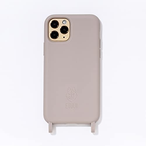 ETUUI Silk Hook Hülle iPhone 14 pro max Taupe - hochwertige Schutzhülle, Rundumschutz Handyhülle
