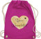 Turnbeutel Rucksack - Aufdruck selbst gestalten - Dein Wunschtext I Geschenk personalisiert Weihnachten I Vatertag I Muttertag I Geburtstag - Unisize - Fuchsia - taschen jga beutel wechselkleidung