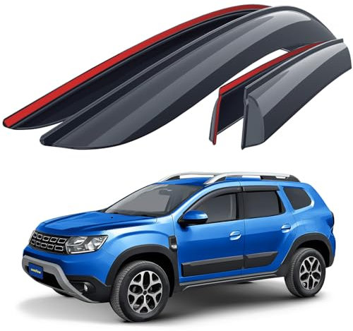 Goodyear Windabweiser für/kompatible mit Dacia Duster SUV 2017-2024 (II) - Stick-on Regenabweiser - Autofenster Regenschutz - Ermöglichen Frischluft - Waschstraßenfest - Einfache Montage 4 Set
