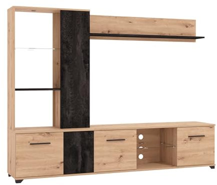 PAULIE - parete attrezzata soggiorno quattro ante moderna minimal in legno