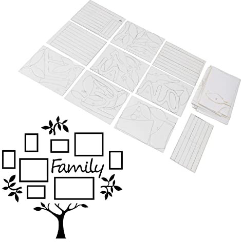 3D Arbre Stickers Muraux Acrylique Arbre Généalogique Décoration Murale DIY Famille Cadre Photo DIY Miroir Autocollants pour Salon Chambre Canapé Bureau Décor