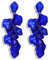 TOFBS Elegante Damen Ohrringe - Tropfen Statement Quaste Blumen Rosenblüten Baumeln Schmuck Zubehör (Blau/Lang)