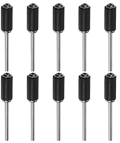 QUARKZMAN 10pcs 1/4 pouce Ponçage Tambour Caoutchouc Mandrins 2.35mm Tige Ponçage Manchon Support pour Tambour Ponceuse Rotative Broyeur