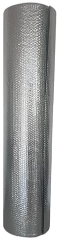 Film isolant thermique - Double film à bulles en aluminium - Isolation réfléchissante - Protection contre le froid - Conservation de la chaleur - Pour sols, fenêtres, toits, garages (1,2 m x 10 m)