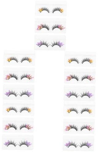 POPETPOP 15paires Faux Avec Paillettes Fluorescentes Artificiels Réutilisables Pour Maquillage De Et Événements Spéciaux