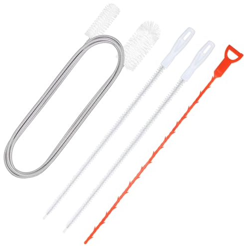 Amentalove 4PCS Cepillo de Limpieza de Tuberías,Desatascador Tuberias Profesional, Cepillo Limpieza Largo y Flexible 45cm/51cm/155cm Desatascador Ducha para Destapador de Cañerias para Baño Cocina