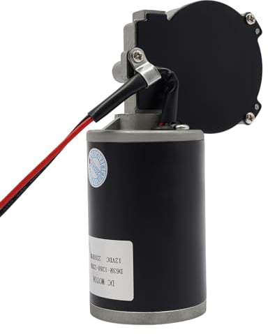 Begoniape 12V DC Getriebemotor 60W Schneckengetriebemotor Torsionsgeschwindigkeit Elektromotor für Parkplatz, Kalander, Extruder, Mixer 220rpm