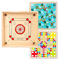 Board Game Set, Foldable Board Game Set, Wooden Board Game, Classic Strike Wooden Game with Coin, Smooth Strike Family Fun, Family Board Game for Friends & Families