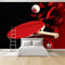 Papier Peint de Photo Balle De Ping-Pong Géométrique Rouge 200x140 cm Papier Peint Panoramique Papier Peint intissé Murale Pour Chambre De Fille, Garçon, Chambre De Bébé Salon Chambre Décor
