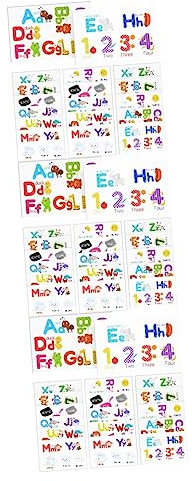 VICASKY 54 Blatt Aufkleber für die frühkindliche Bildung pädagogische Spielzimmer-Wanddekoration kinderwandtattoos für schlafzimmer kinderzimmer wandsticker wall stickers for room PVC