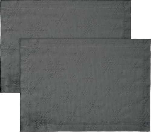 REDBEST Tischset Snowflake 2er-Pack bügelleicht anthrazit Größe 35x50 cm