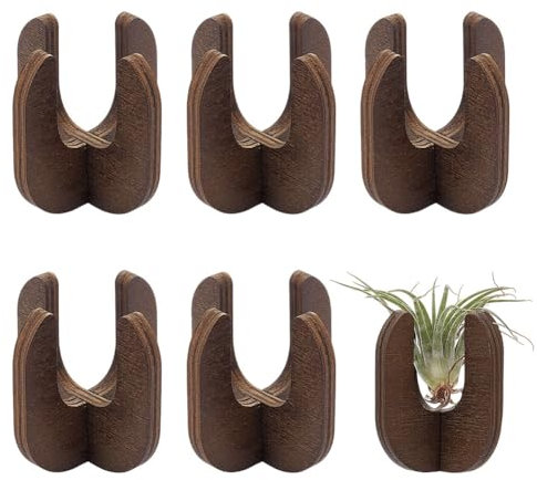 NBEADS 6 soporte de Exhibición para Plantas de Aire, Soporte para Plantas de Madera En Forma de U Colgador de Plantas para Plantas de Aire Bonita Decoración para el Hogar, Escritorio, el 4.7x4.7x4.7cm