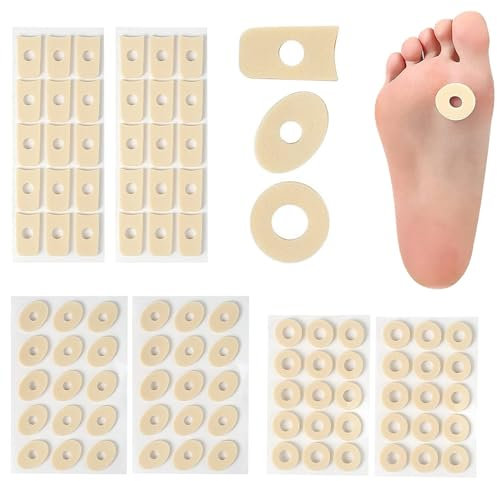 Hühneraugenpflaster - 60 Stück Schaum-Hornhautkissen, Hühneraugenringe, Blasenpflaster für Hühneraugen, Anti-Reibung, reduziert Fuß- und Fersenschmerzen bei Zehen, Hornhaut, rutschfest