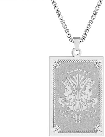 Herren Halskette Silber Kreuz Halskette personalisiert Gemini Anhänger Halskette Sternzeichen Halskette Zwölf Sternbilder für Männer und Frauen das Geschenk