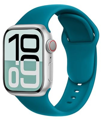 SRena SBC1A pour Bracelet Apple Watch Ultra 2/Ultra/SE/Series10 9 8 7 6 5 4 3(49mm 46mm 45mm 44mm 42mm 41mm 40mm 38mm) Sport,Femme-Style Original&Compatibilité Universelle,Bleu Lac Profond