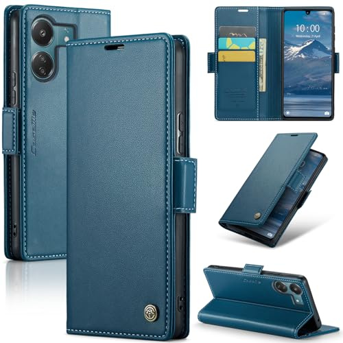 Rerzoiro Cover per Xiaomi Redmi 13C/Poco C65 Custodia Portafoglio [Blocco RFID] Premium Pelle PU Wallet Case Flip Libro con Porta Carte Slot Supporto Flip Case per Xiaomi Redmi 13C/Poco C65, Blu