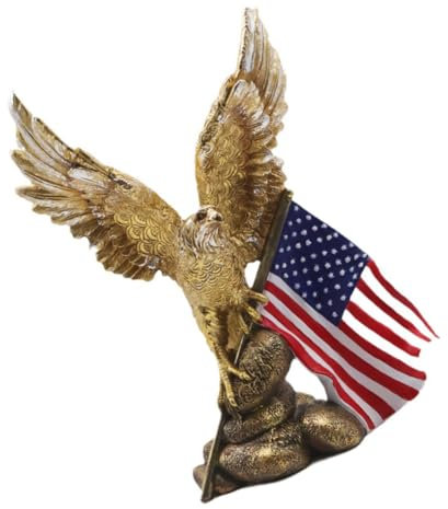 BEBEMOKO Adler Statue Harz Tier Figur Kleiner Adler Ornament für Büro Tisch