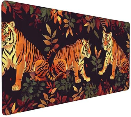 Alfombrilla Ratón Tigre, Alfombrilla Ratón XXL 1000x500x3mm, Gaming Mouse Pad con Base de Goma Antideslizante, Alfombrilla Raton Impermeable para Accesorios Pc Gaming, Regalo Mujer, Amarillo C-8-2