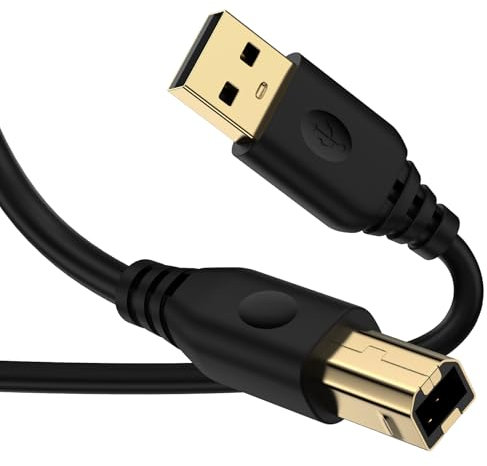 Cavo per stampante USB 3 m, USB A a B, cavo USB 2.0 tipo B, cavo per scanner HP, Canon, Epson, Dell, Samsung, Pixma, Lexmark, Xerox, Brother