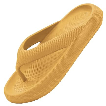 Tongs en bambou pour femme - Sandales plates confortables en raphia - Séparateurs d'orteils - Fabriquées à la main - En paille naturelle - Pour l'été - Antidérapantes - Pour l'intérieur