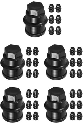 Amosfun 5 Sätze Abdeckung Der Nabenmutter Motorrad Radmuttern Lastwagen Lug -nussabdeckungen Schutz Radmutterabdeckungen Für Sattelzugmaschinen Metall Black 8 Stück * 5