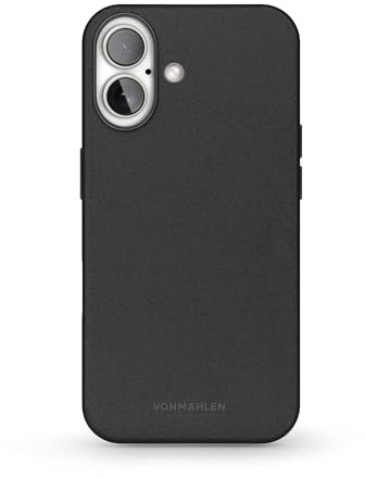 VONMÄHLEN Like Leather Case – Luxuriöse Hülle aus veganem Leder, kompatibel mit iPhone 16 Plus und Mag-Safe, umweltbewusst und elegant - Black
