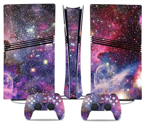Anti Rayures pour PS5 Pro Skin Disc Edition & pour PS5 Pro Skin Digital Edition Console Et Contrôleur Vinyl Cover Skins Wraps Scratch Resistant Compatible 32618 sans Mousse(Digital Edition)
