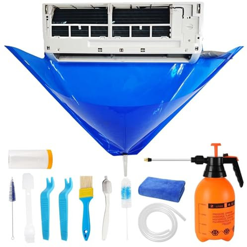 Kit de nettoyage pour climatisation, 12 pièces, nettoyage des climatiseurs pour la maison, kits de nettoyage de climatisations divisés étanches, nettoyeur AC, avec tuyau d'eau, pour climatiseurs