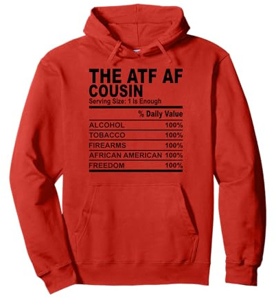 Der ATF AF Cousin lustige Ernährungsfakte für Cousins Männer Frauen Pullover Hoodie